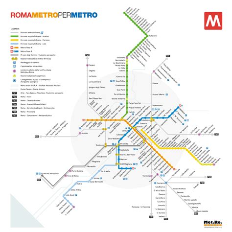 Rome Metro Lines Hours Fares And Rome Metro Maps Rome City Metro