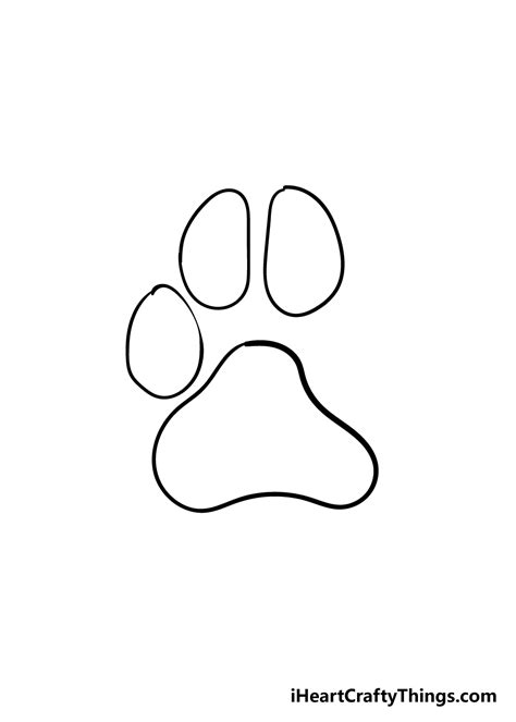 Dog Paw Drawing How To Draw A Dog Paw Step By Step