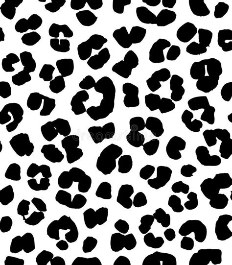 Leopard Print Seamless Background Pattern Black And White Stock Vector