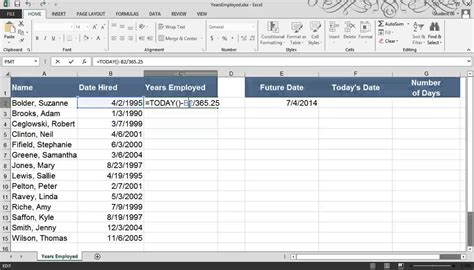 Excel The Today Function Youtube