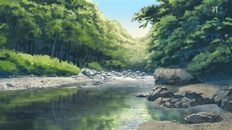 Anime River Scenery Img Omnom