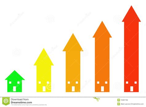 Increasing house prices stock illustration. Illustration of household ...