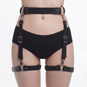 Sexy Women Faux Leather Garter Strap Belt Bdsm Leg Suspenders