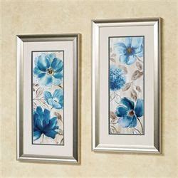 Blue Garden Floral Framed Wall Art Set Of Two Framed Wall Art Wall Art Sets Painting