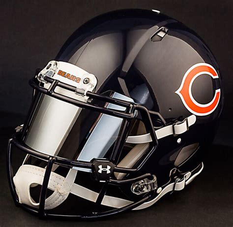 Chicago Bears Nfl Football Helmet With Chrome Mirror Visor Eye Shield