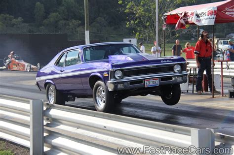 Drag Race Cars Novas Picture Of Purple Nova Popping A Wheelie