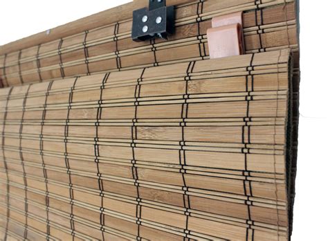 Seta Direct Brown Cordless Bamboo Slat Roll Up Blind With Privacy