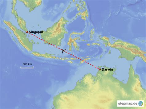 Stepmap Flug Darwin Nach Singapur Landkarte Für Deutschland