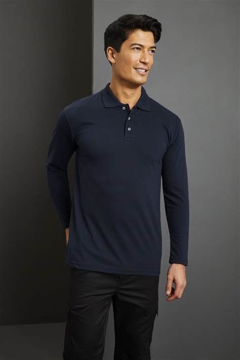 Men S Dickies Long Sleeve Polo Shirt Sh Navy Shop By Profession