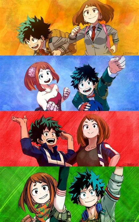 Boku No Hero Academia Midoriya Izuku Uraraka Ochako Personajes