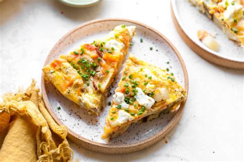 6 eggs · 75ml milk · small bunch fresh chives, chopped · 1 tbsp butter · 4 spring onions, washed and thinly sliced · 4 slices bread, such as brioche or sourdough · 1 . Smoked-Salmon Breakfast Bake Recipe
