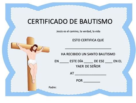 Certificados De Bautismo Cristiano E27