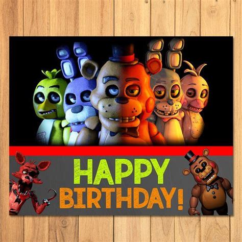 Five Nights At Freddys Happy Birthday Sign Fnaf Etsy Happy