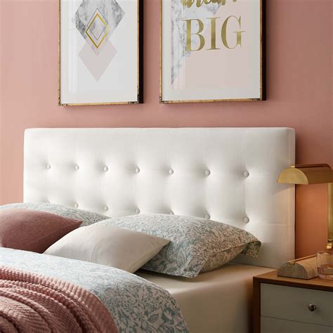 Lily Queen Biscuit Tufted Performance Velvet Headboardwhite