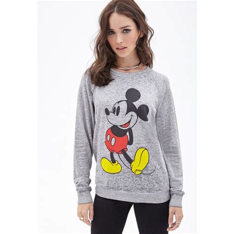 Forever 21 Womens Mickey Mouse Burnout Pullover Lightweight Long