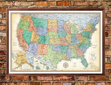 Rmc Classic Edition United States Wall Map 32x50 Wall Maps Map Murals Map