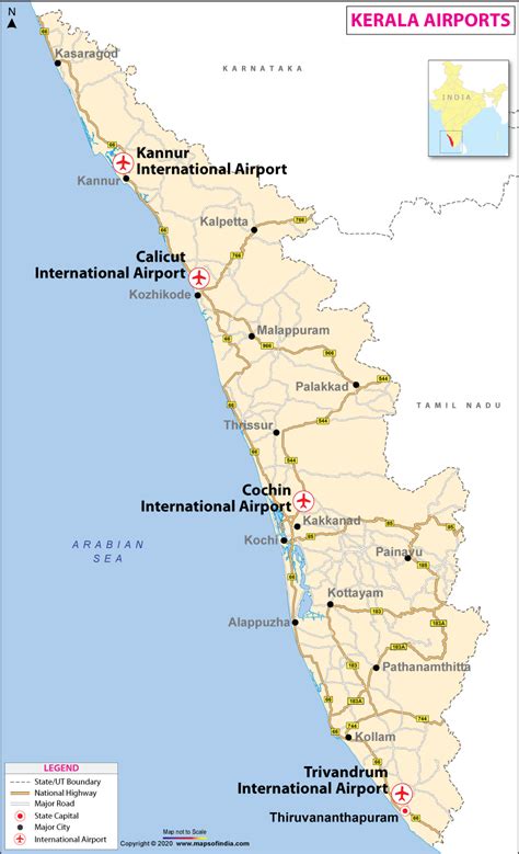 Kerala Map With Distance Kozhikode Calicut Kerala India Kozhikode