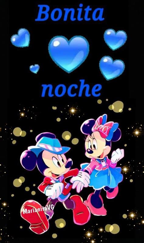 Bonita Noche Mickey Y Minnie En 2022 Angelitos De Buenas Noches