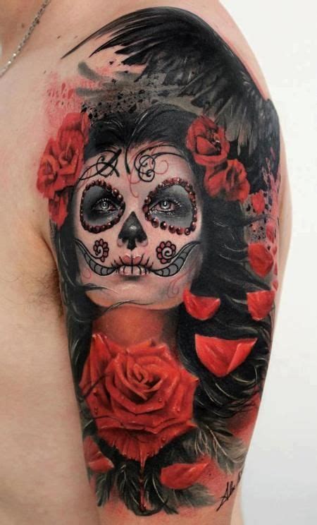 La Muerte Skull Girl Tattoo Sugar Skull Tattoos Cool Tattoos