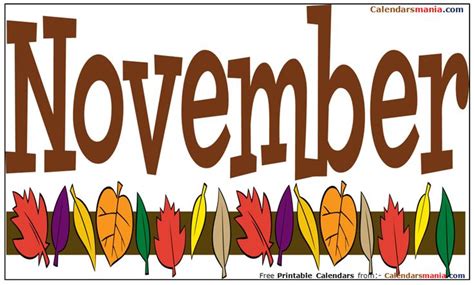 November Month Clipart