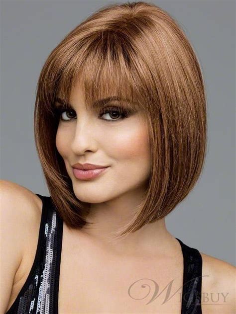 shoulder length bob with bangs the sporty straight shoulder length bob light auburn wig about