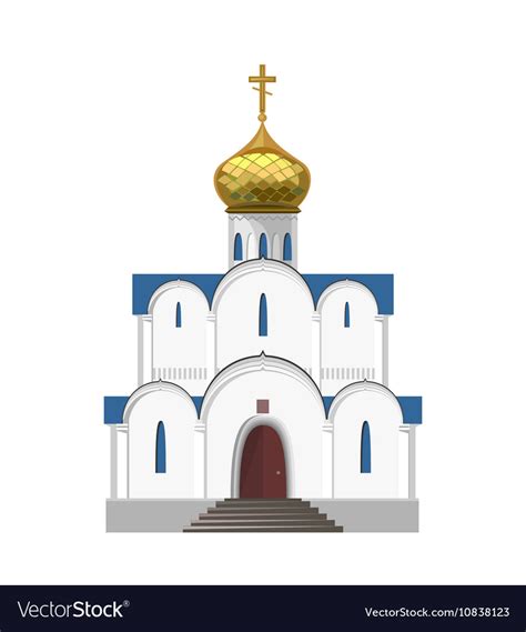 Russian Orthodox Church Icon Isolated On White Vector Image