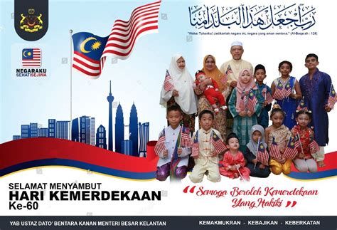 Sebabnya ialah makna kemerdekaan sudah sebagai warganegara malaysia dan menghayati hari kemerdekaan yang penuh bermakna, makanya kami amat berharap agar malaysia yang kita semua. Perutusan MB Kelantan sempena Hari Kebangsaan ke-60