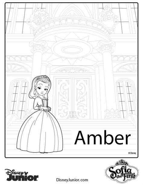 Disney Princess Amber From Sofia The First Printable Coloring Page