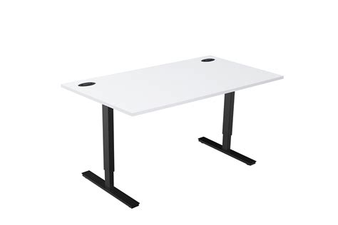 Electric Height Adjustable Sit Stand Desk White Top Black Leg Various