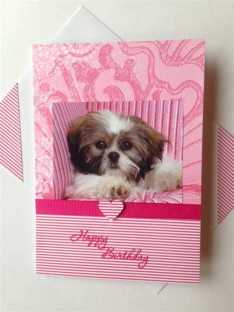 Shih Tzu Puppy Birthday Greetings Dog Card Handmade Dog Lover