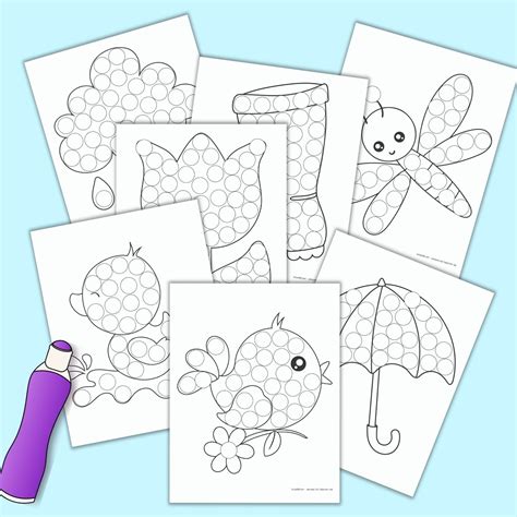Free Printable Spring Do A Dot Marker Coloring Pages The Artisan Life