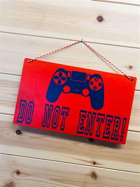 Do Not Enter Sign Gaming Sign Gamer Door Sign Kids Gaming Etsy