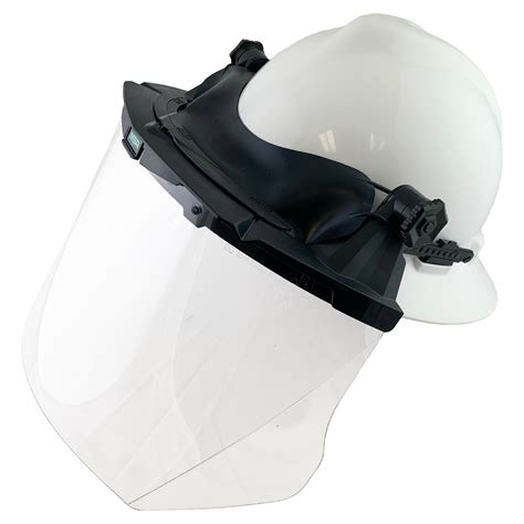 Msa Full Brim Hard Hat Face Shield Kit White Hat W Msa Adapter And