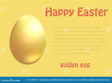 Golden Easter Egg Greeting Card Congratulations Stock Vector Illustration Of Element Pattern