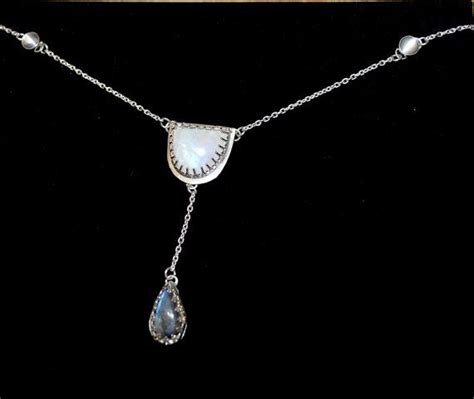 Sterling Silver Moonstone Labradorite Lariat Necklace