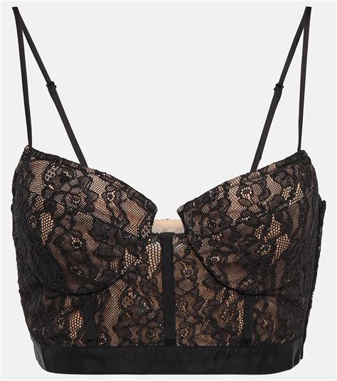Shirley Lace Bustier Crop Top In Black Simkhai Mytheresa