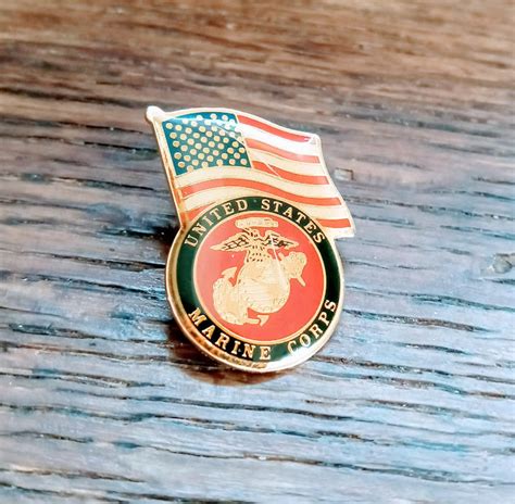United States Marine Corps Lapel Hat Pin American Flag Etsyde