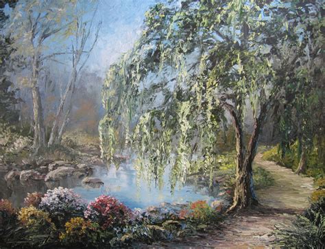 Palette Knife Willow Tree Oil Painting By Kevin Hill Watch Short Oil