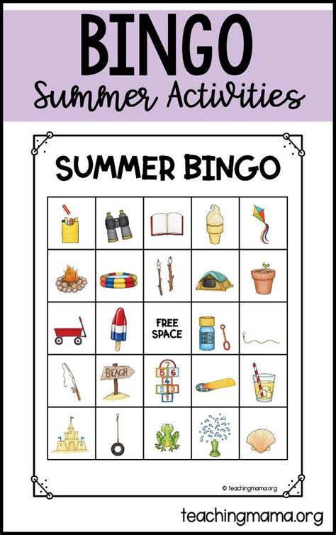 Free Printable Summer Bingo Game For Kids Artofit
