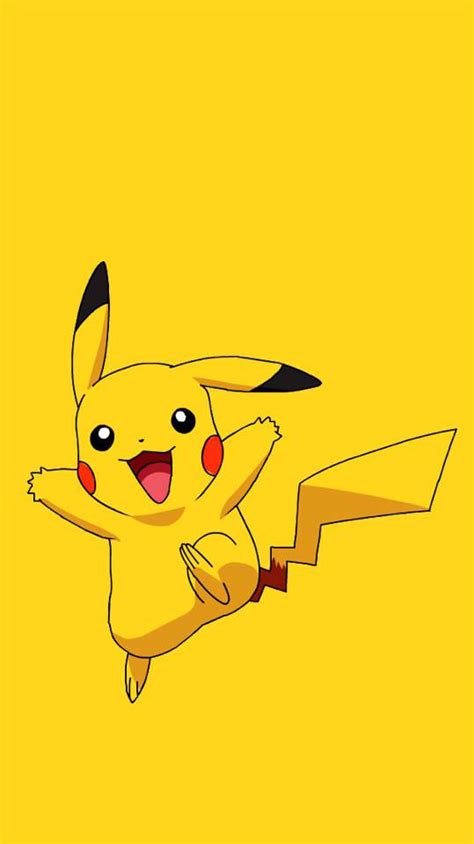 A Cartoon Pikachu Flying Through The Air With Its Arms Out And Eyes