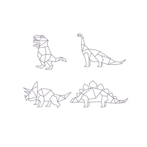 Geometric Dinosaurs Pack Cuttable Design Apex Embroidery Designs