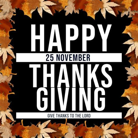 Happy Thanksgiving Social Media Post Template Postermywall