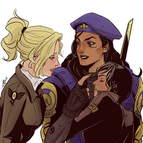 Mercy Pharah Ana And Captain Amari Overwatch And 1 More Drawn By