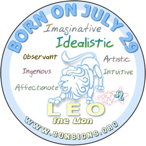 This decan is strongly influenced by the planet neptune. IF YOUR BIRTHDATE IS JULY 29, you are a Leo who is perhaps ...