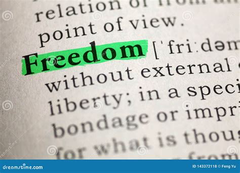 Definition Of The Word Freedom Stock Photo Image Of Highlighter