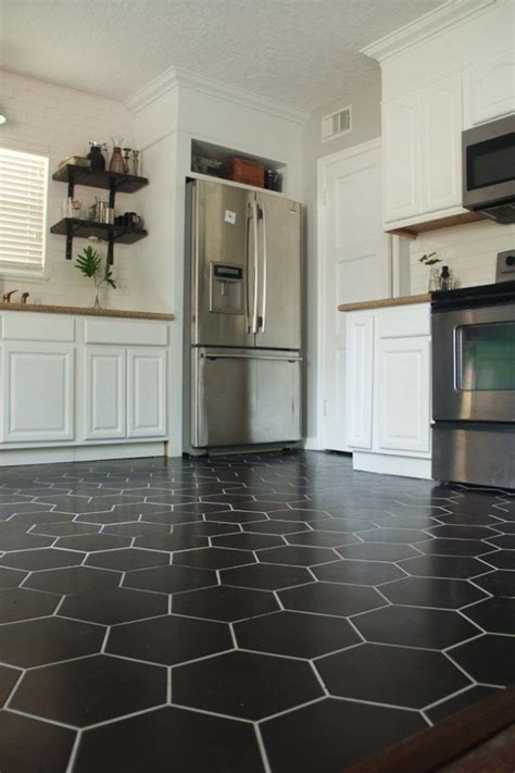 Hexagon Tile Floor Kitchen Modern Kitchen Flooring White Tile Kitchen