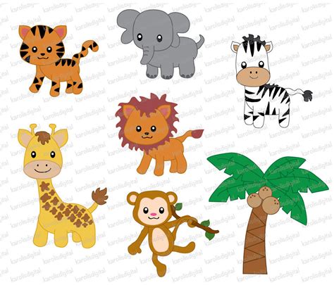 Check spelling or type a new query. jungle animals 7 digital clip art set by karolisdigital on ...