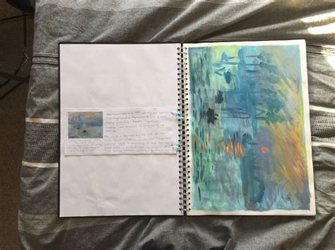 GCSE Sketchbook background on Impressionism | Gcse art sketchbook, Art sketchbook, Sketch book