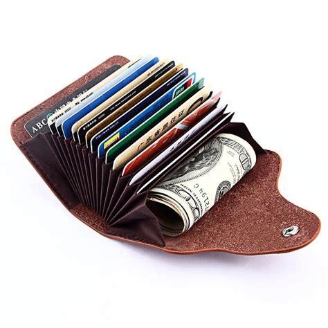 Leather Bank Card Organizer Wallet Fashion Credit Card Holder Coin