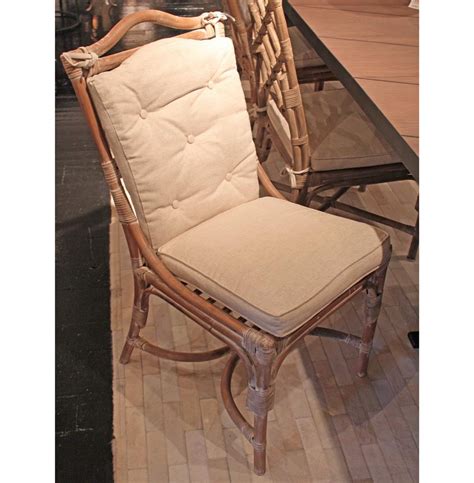 Bondi beach wicker dining chair. Leslie Coastal Beach Curved Back Linen Rattan Dining Chair ...